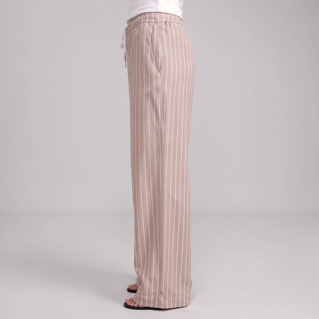 Vybe - The Everyday Trouser - Latte Stripe