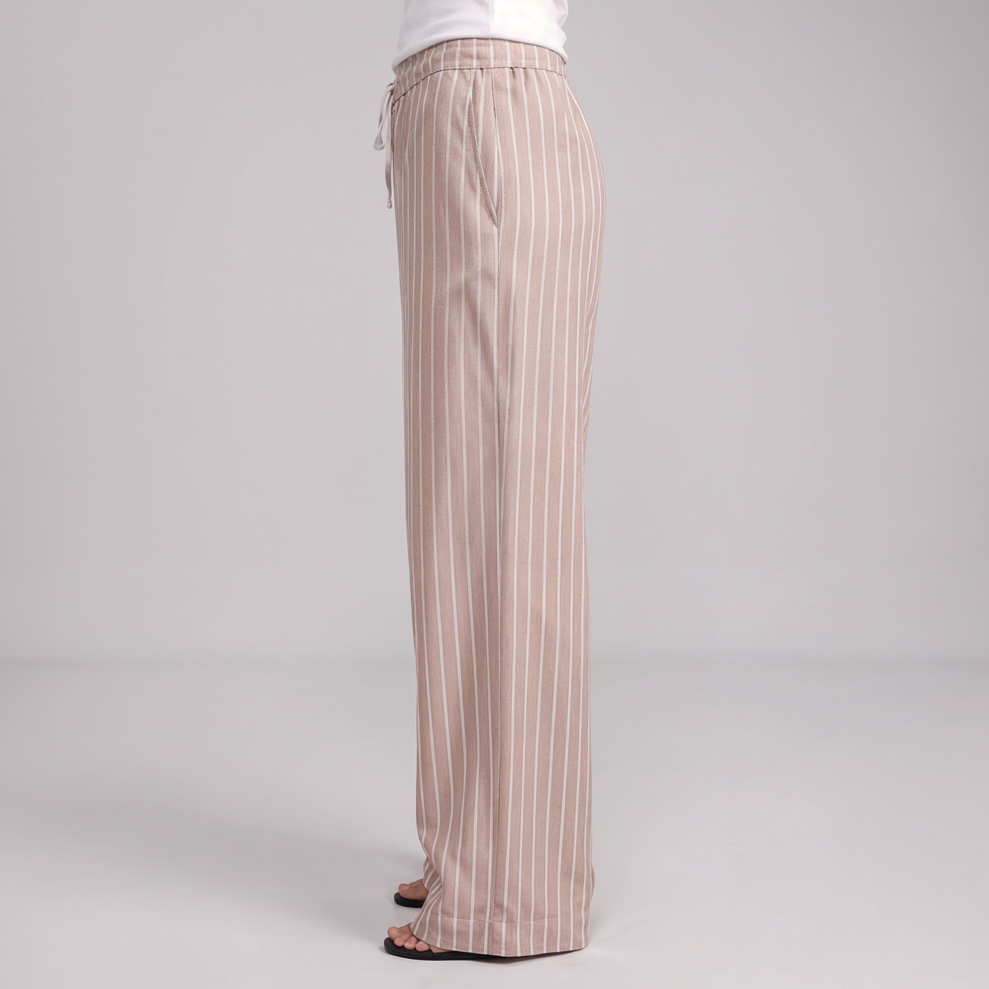 Vybe - The Everyday Trouser - Latte Stripe