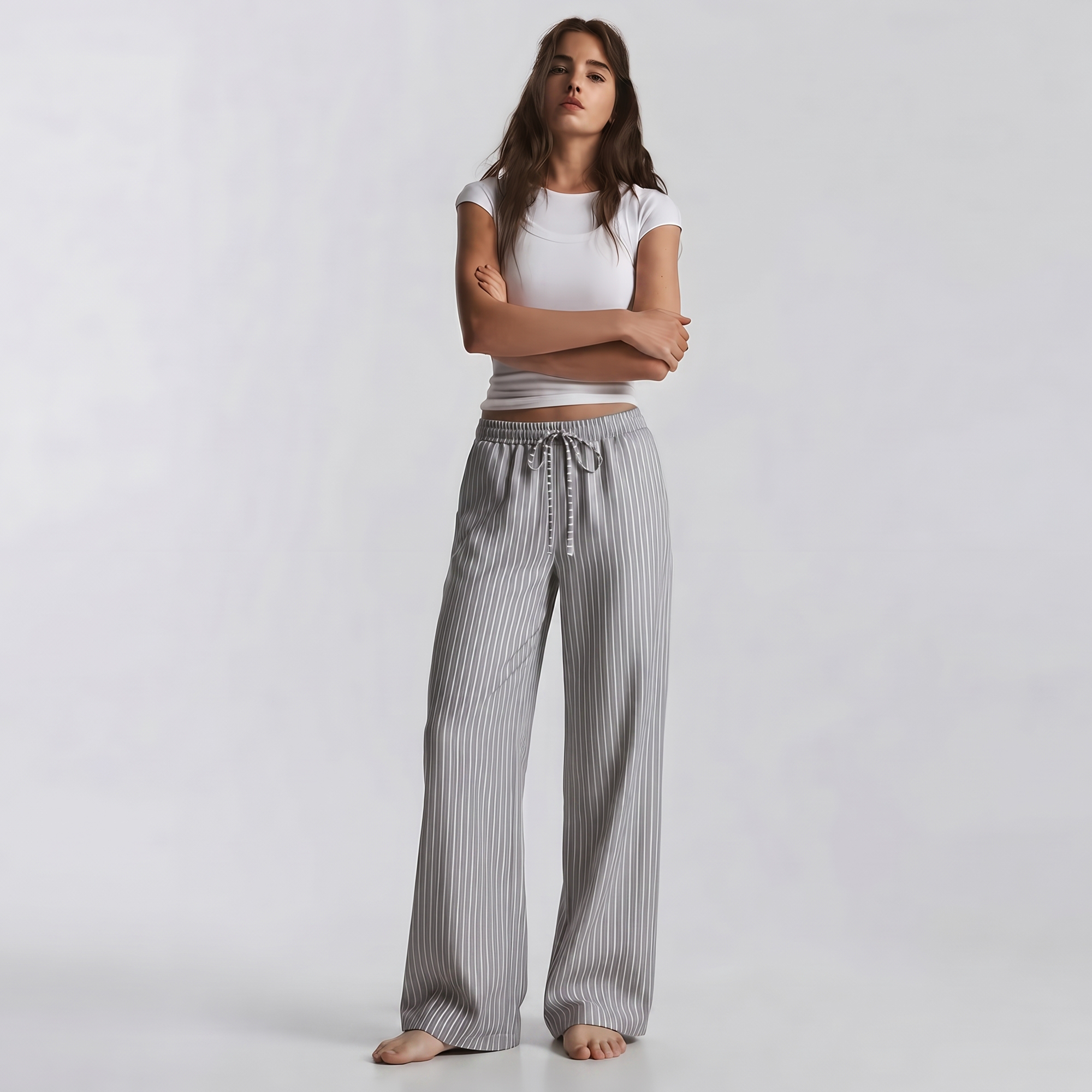 Vybe - The Everyday Trouser - Ash Stripe