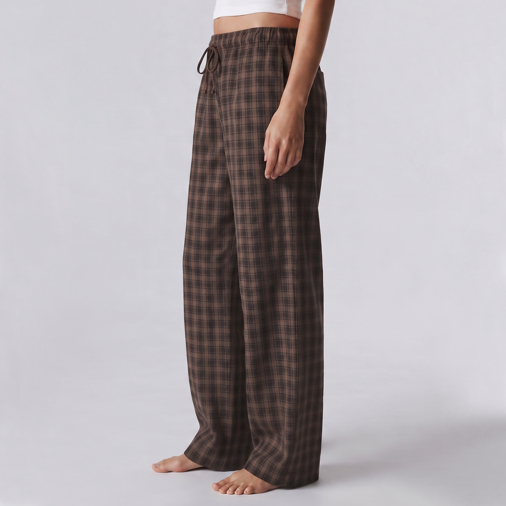Vybe - The Everyday Trouser - Cocoa Check