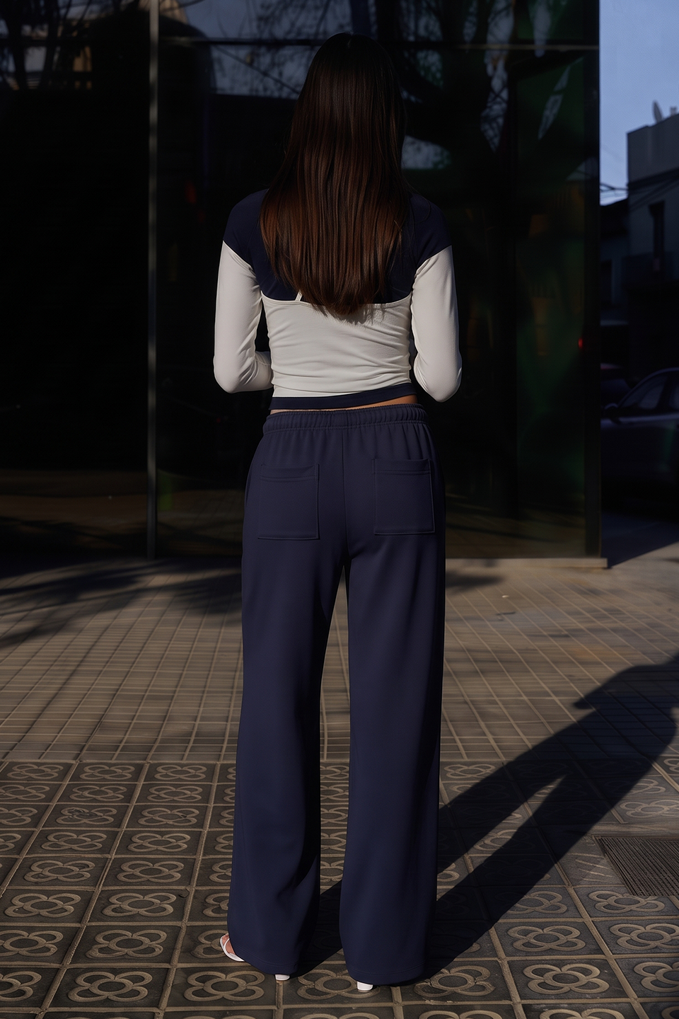 Vybe - Wide Pull-On Trouser | Navy Blue
