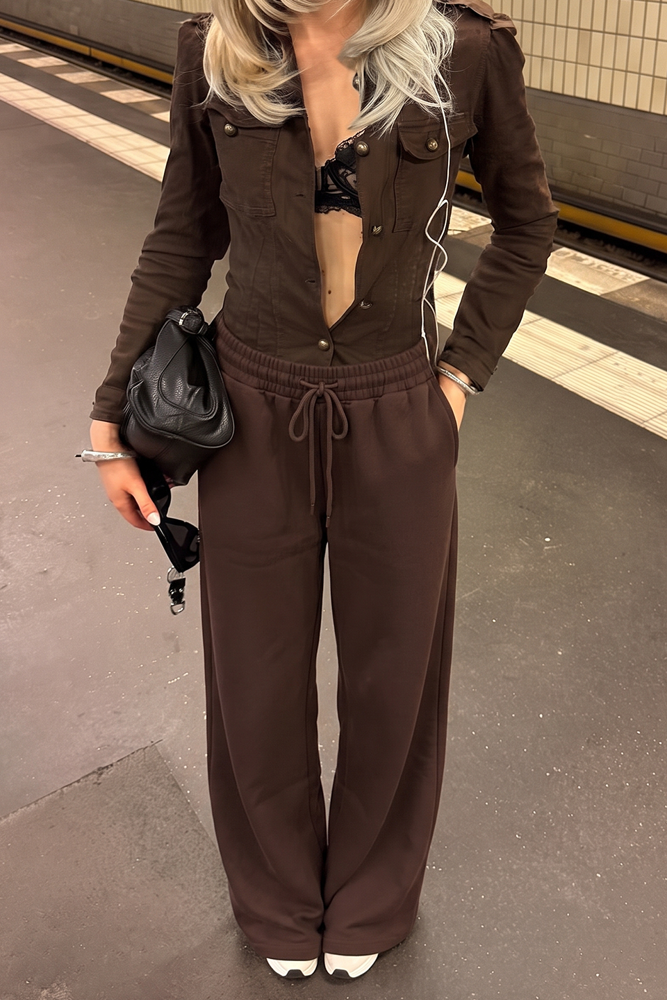 Vybe - Wide Pull-On Trouser | Mocha Brown