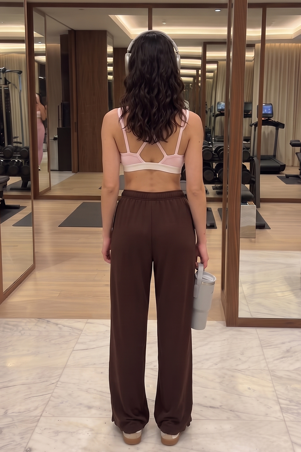 Vybe - Women Wide-leg Trouser With Scalloped Edge - Mocha