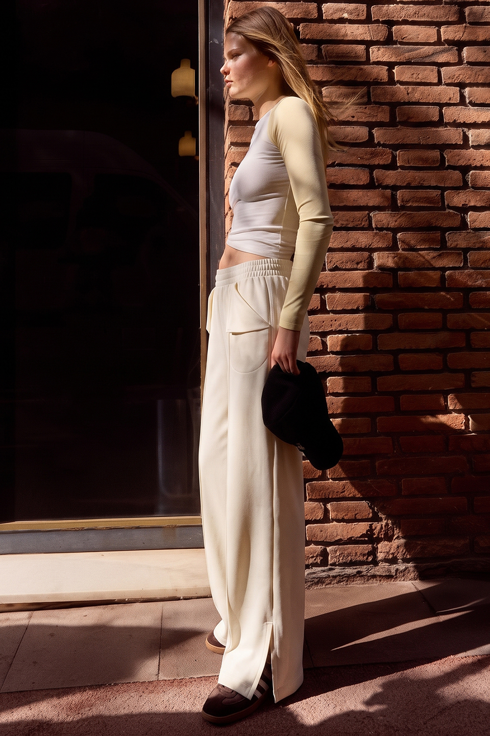 Vybe - Women Smart Pocket Wide-leg Trouser - Oat Milk