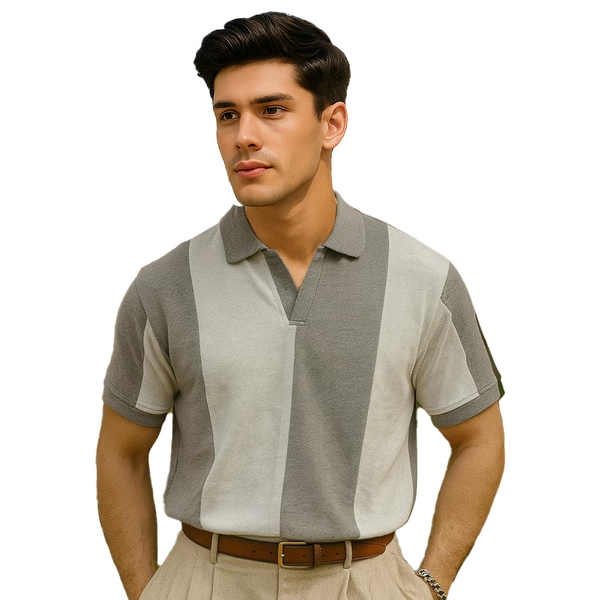 Vybe - Vintage Johnny Collar Polo - Grey