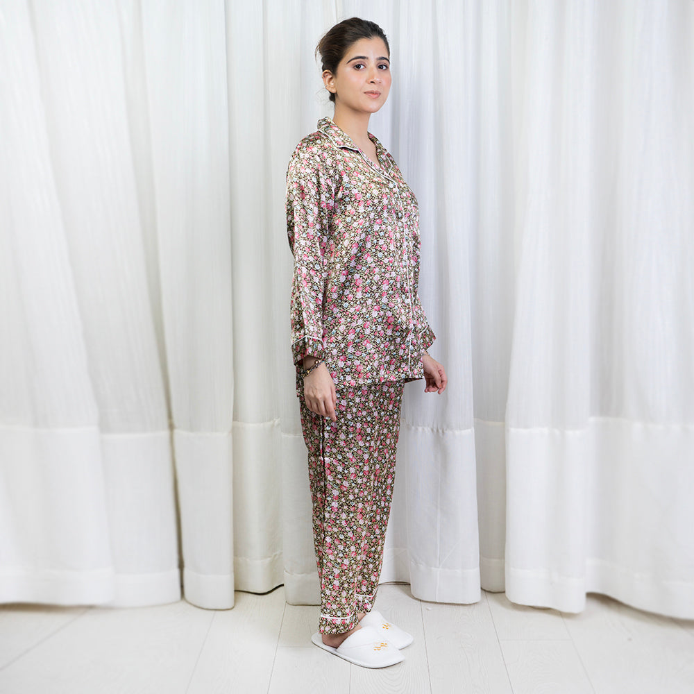 VYBE - PJ SET (Floral Print Brown)
