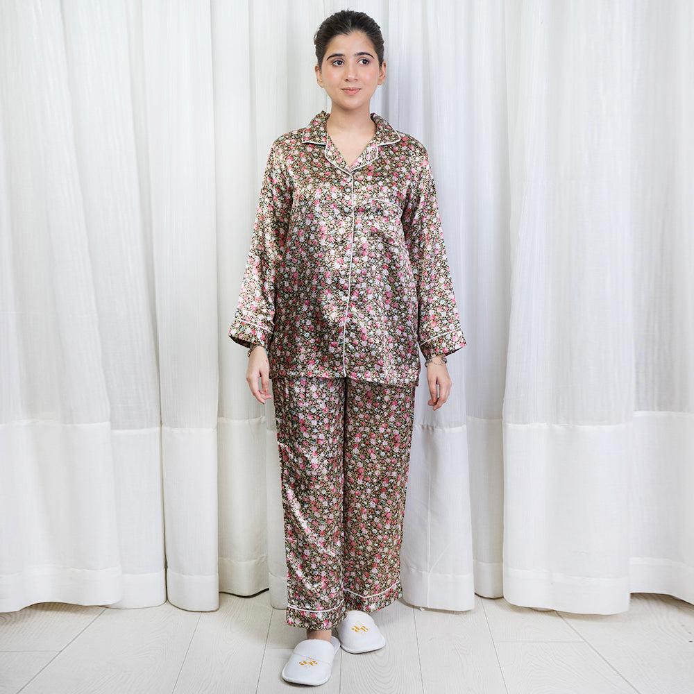 VYBE - PJ SET (Floral Print Brown)
