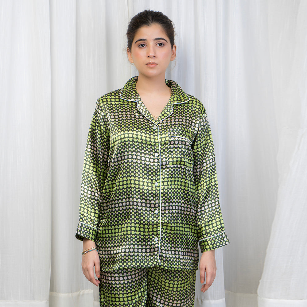 VYBE - PJ SET (Multi Dot Green)