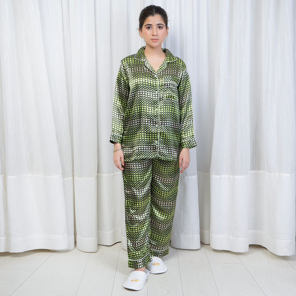 VYBE - PJ SET (Multi Dot Green)