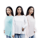 VYBE -Tees Pack Of 3-Pink,Ice Blue, White