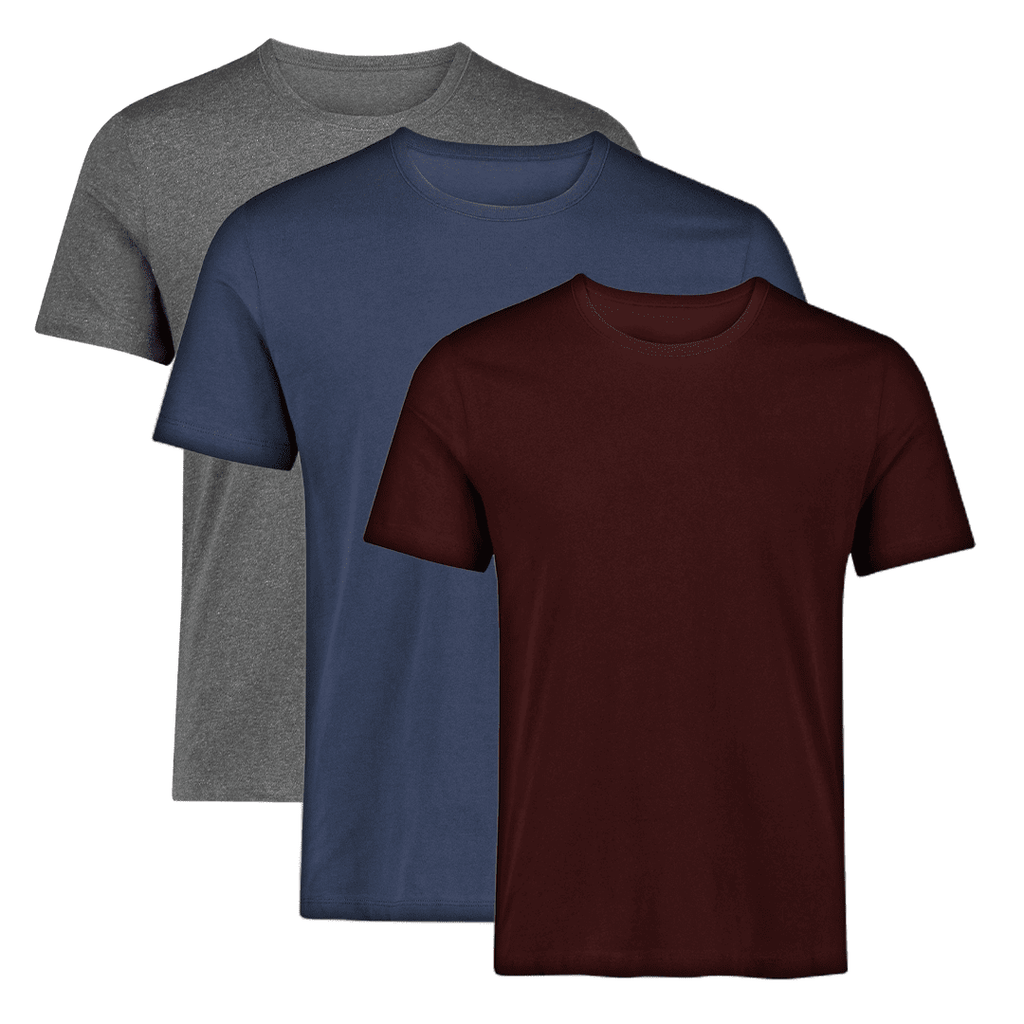 VYBE- Pack of 3 T-shirts  (Blue, Maroon, Charcoal )