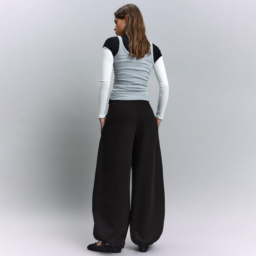 Vybe - Women Wide-leg Trouser With Adjustable Hem - Black