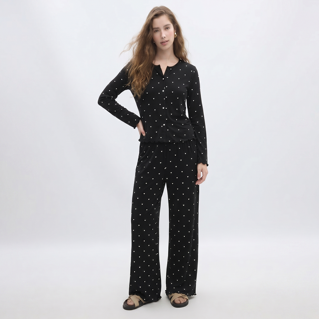 Vybe - Ivory Dream Set (Heart Printed) - Black