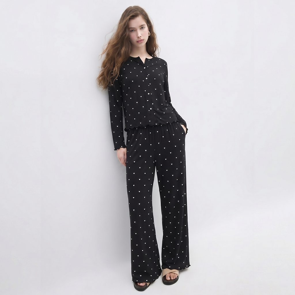 Vybe - Ivory Dream Set (Heart Printed) - Black