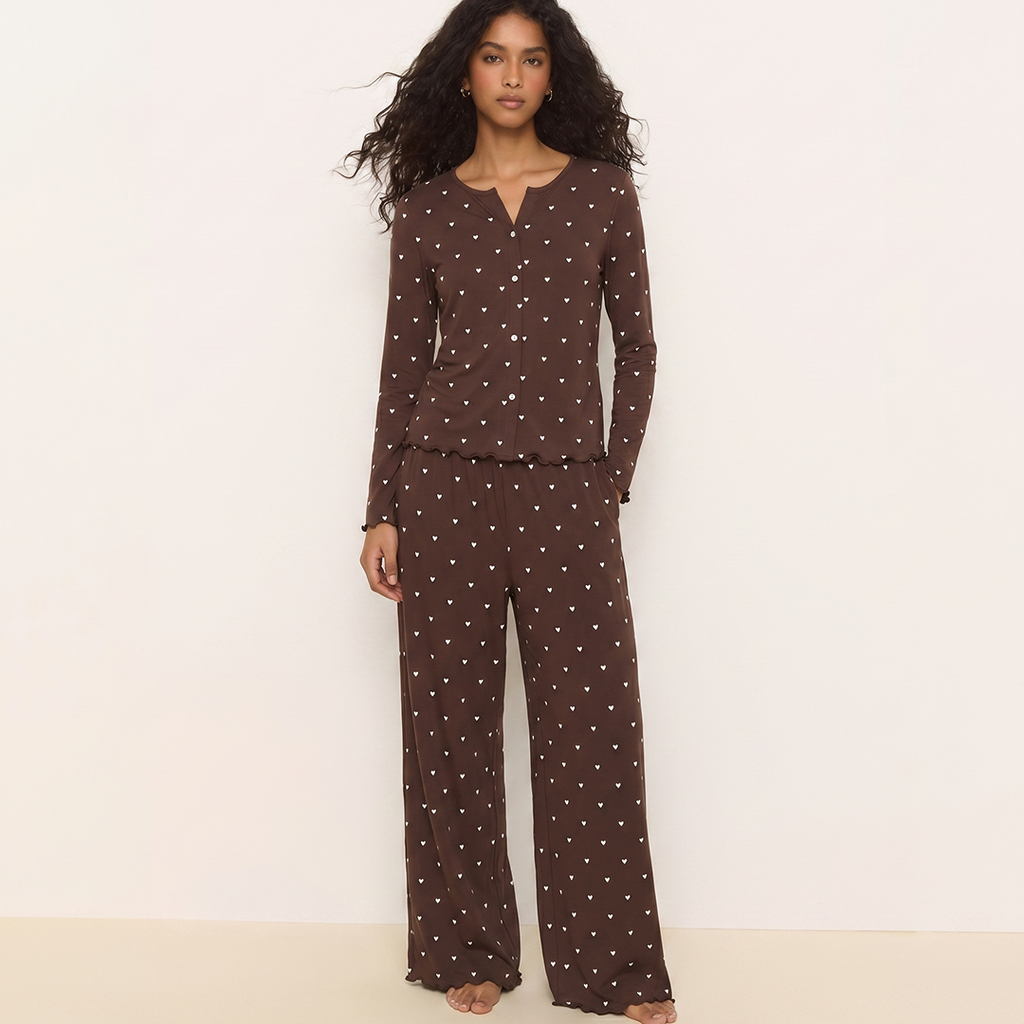 Vybe - Ivory Dream Set (Heart Printed) - Mocha