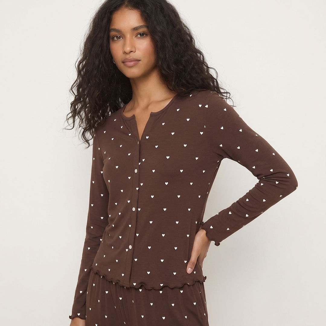 Vybe - Ivory Dream Set (Heart Printed) - Mocha