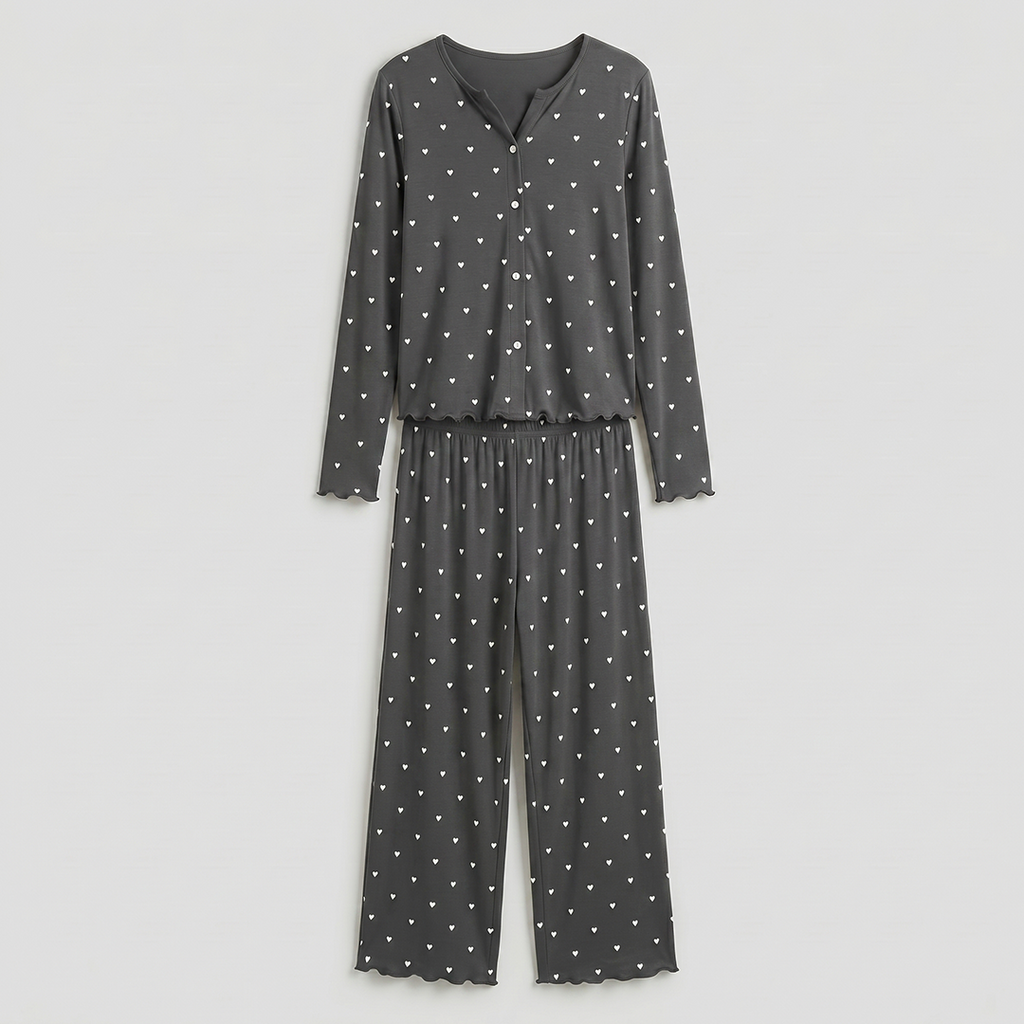 Vybe - Ivory Dream Set (Heart Printed) - Silent Grey