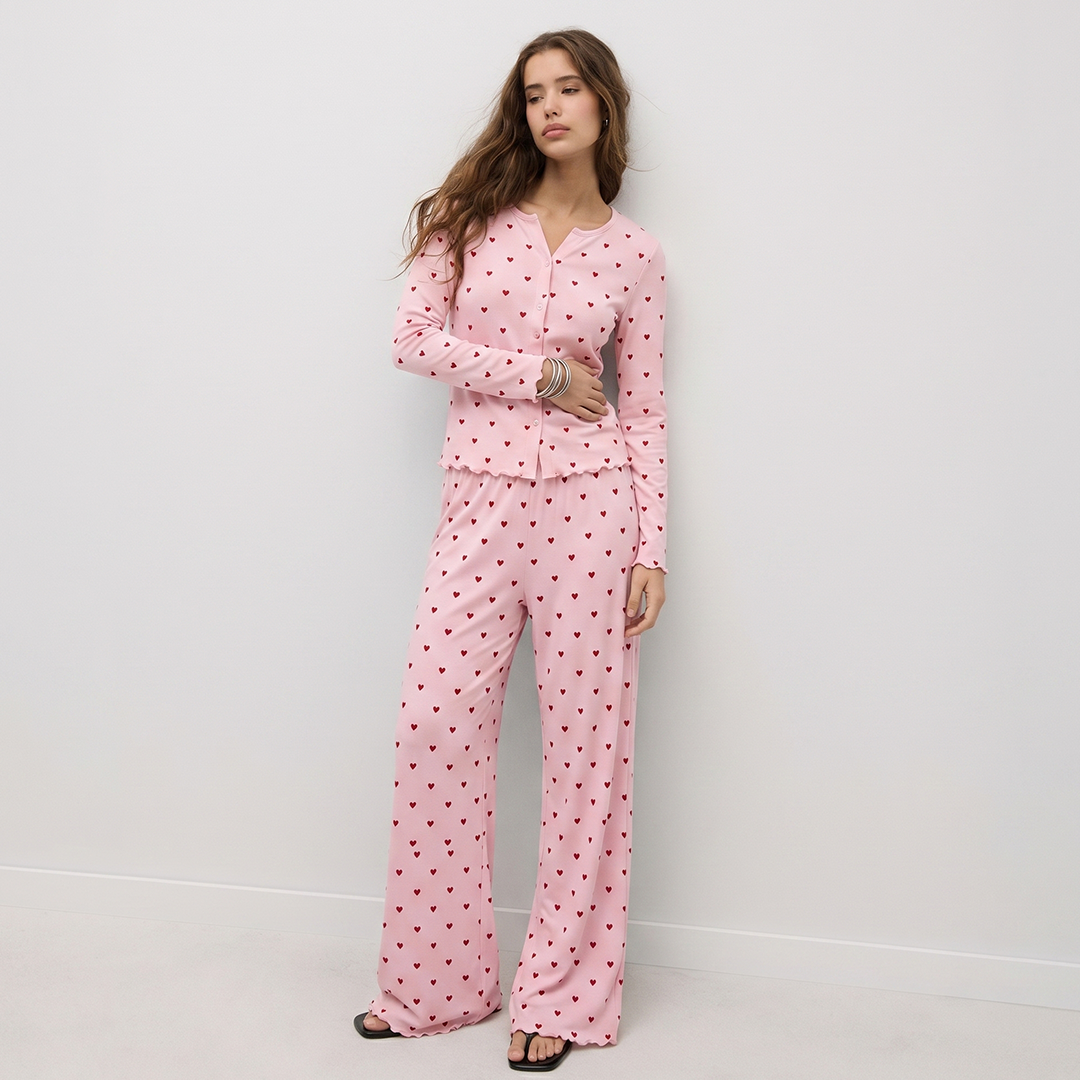 Vybe - Ivory Dream Set (Heart Printed) - Nude Pink