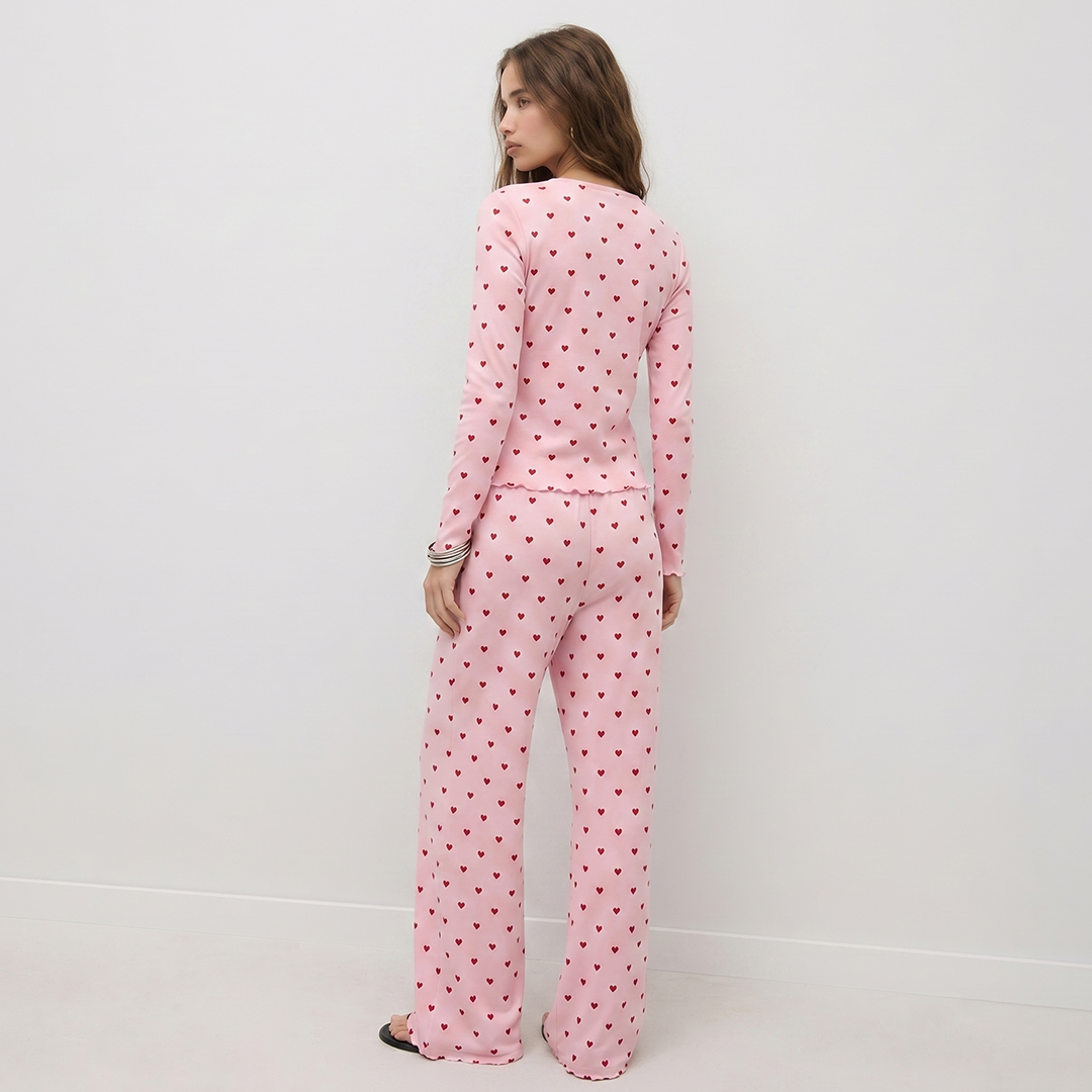 Vybe - Ivory Dream Set (Heart Printed) - Nude Pink