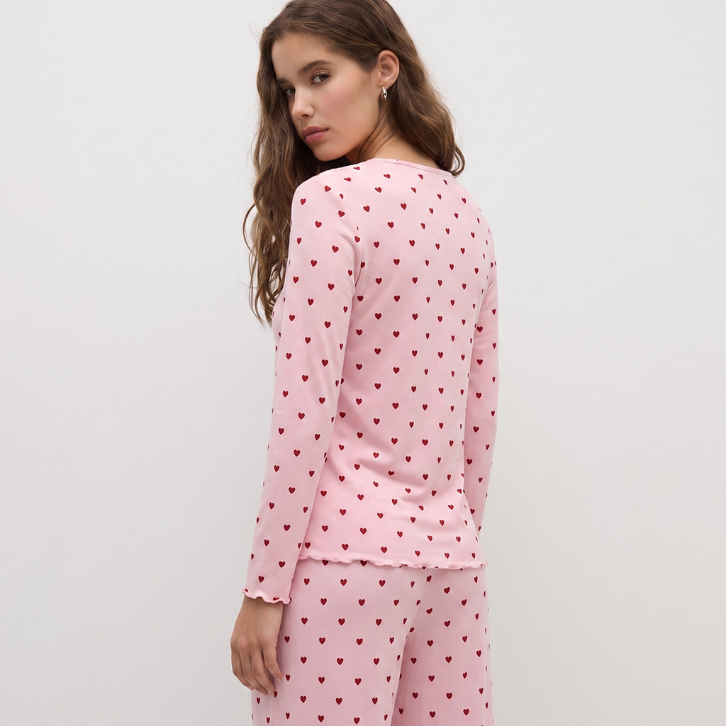 Vybe - Ivory Dream Set (Heart Printed) - Nude Pink