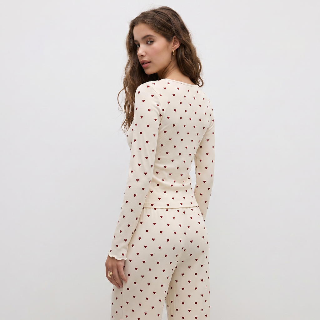 Vybe - Ivory Dream Set (Heart Printed) - Oat Milk