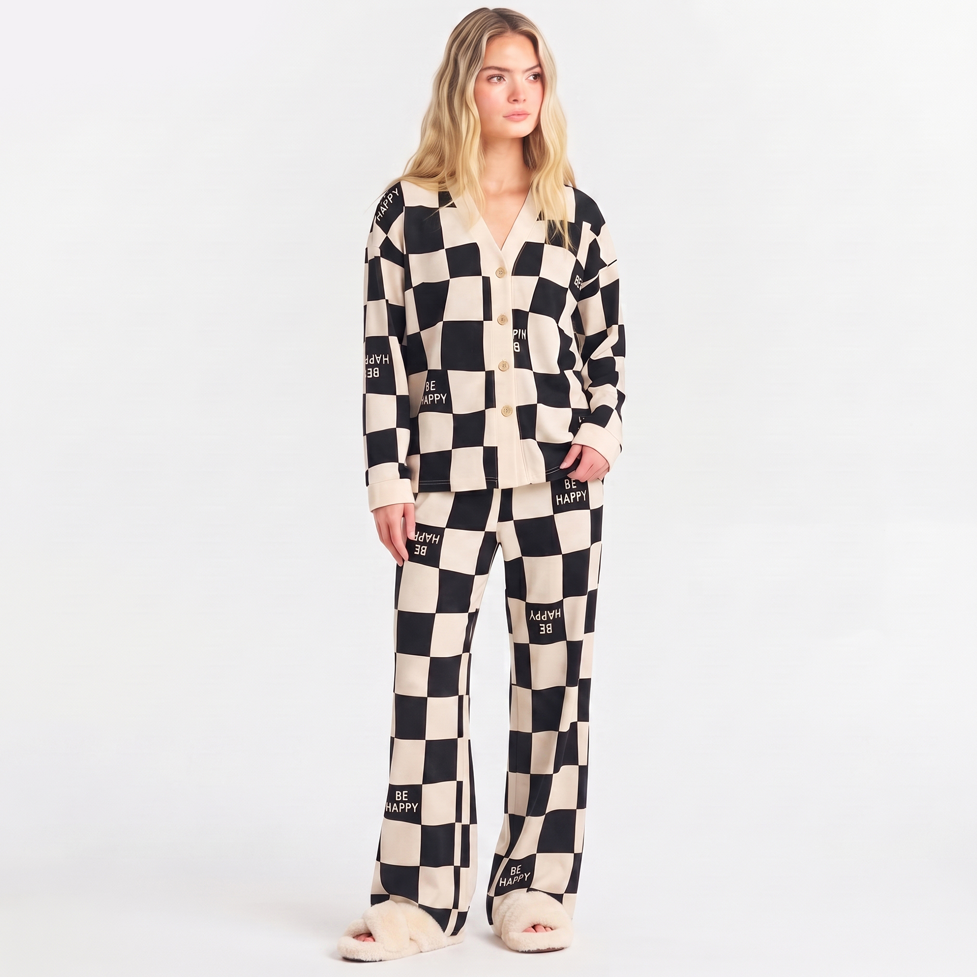 Vybe - Soft Cotton Lounge Set - Checkmate