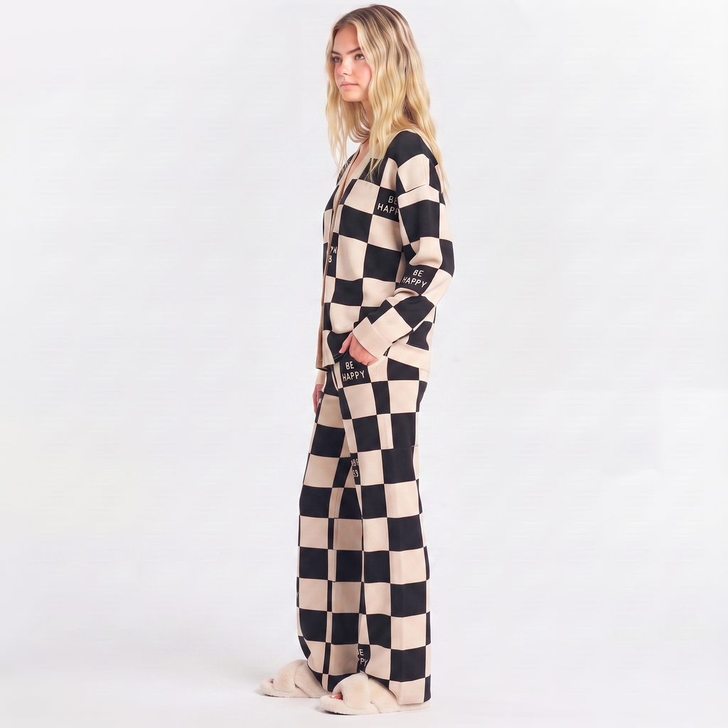 Vybe - Soft Cotton Lounge Set - Checkmate