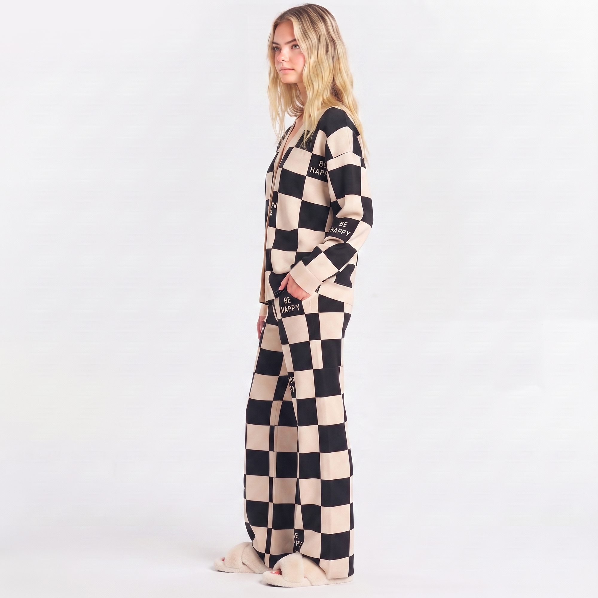 Vybe - Soft Cotton Lounge Set - Checkmate