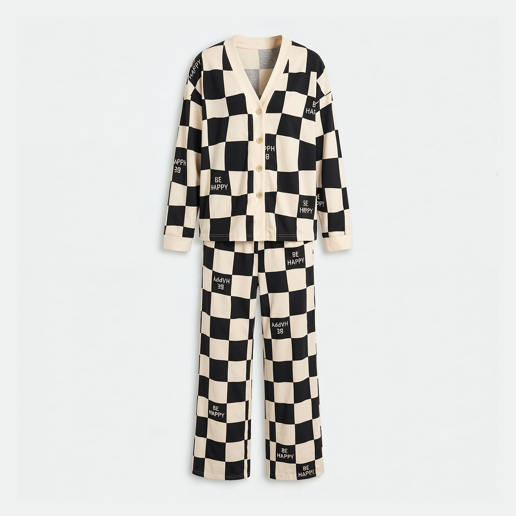 Vybe - Soft Cotton Lounge Set - Checkmate