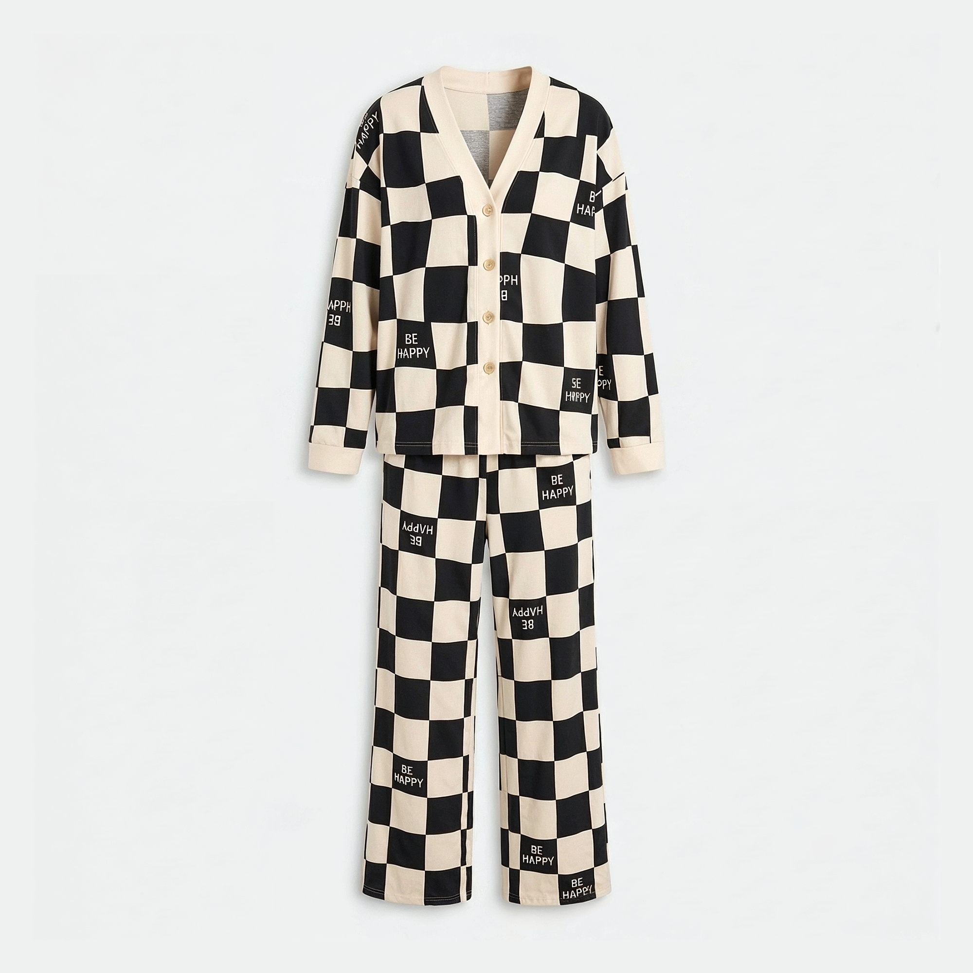 Vybe - Soft Cotton Lounge Set - Checkmate