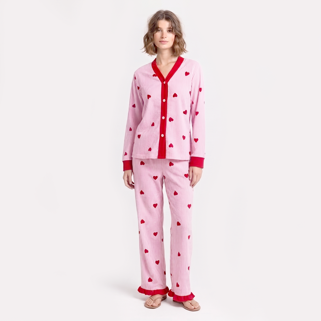 Vybe - Soft Cotton Lounge Set - Love Notes