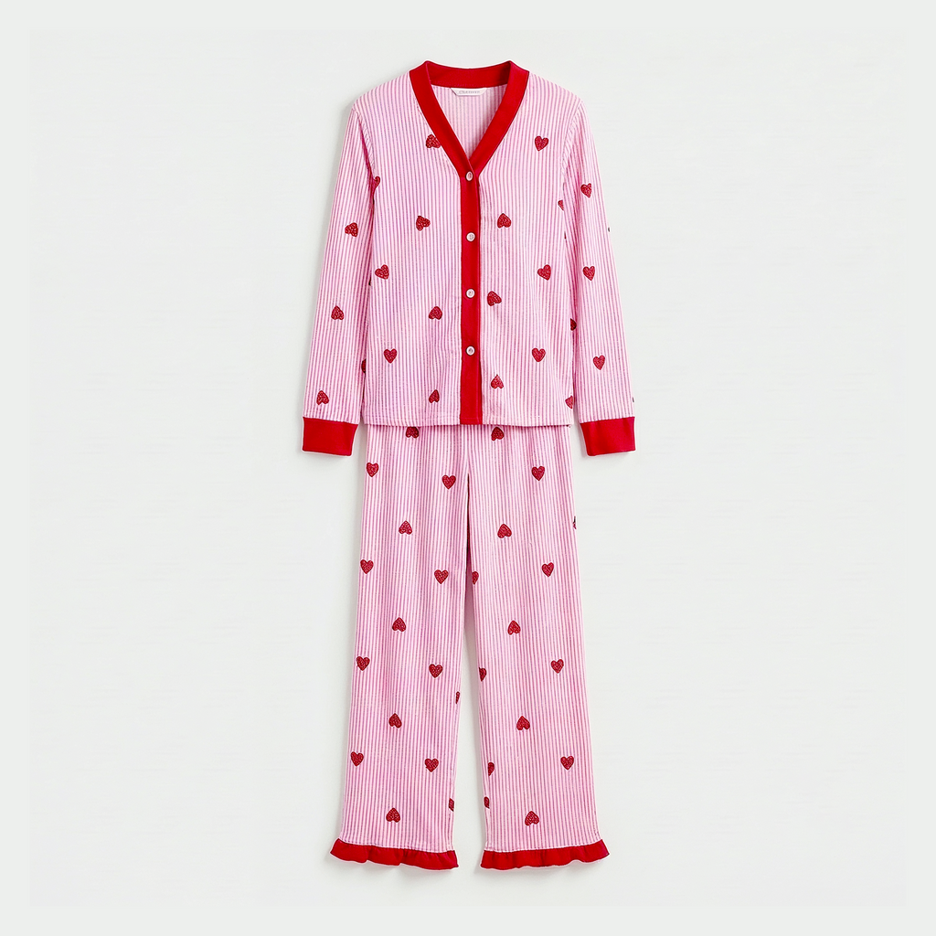 Vybe - Soft Cotton Lounge Set - Love Notes