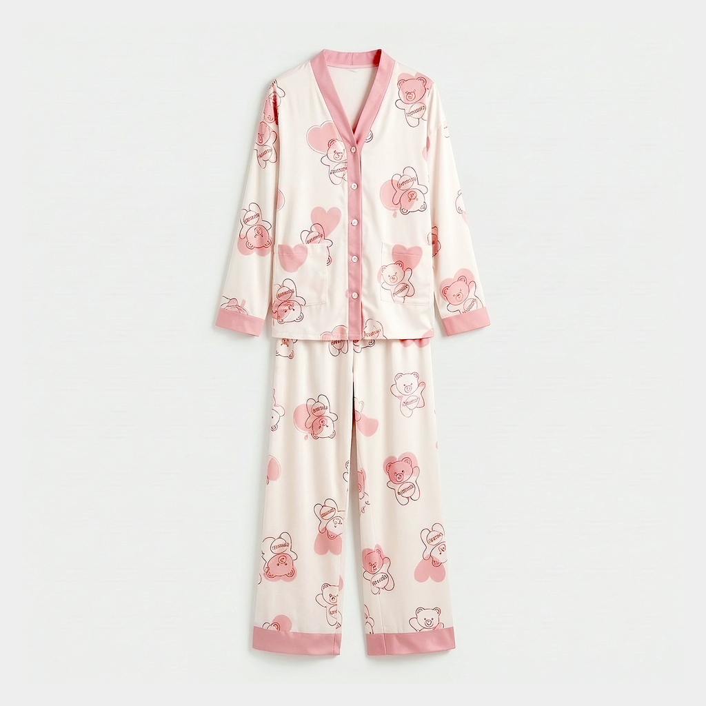 Vybe - Soft Cotton Lounge Set - Teddy Hugs