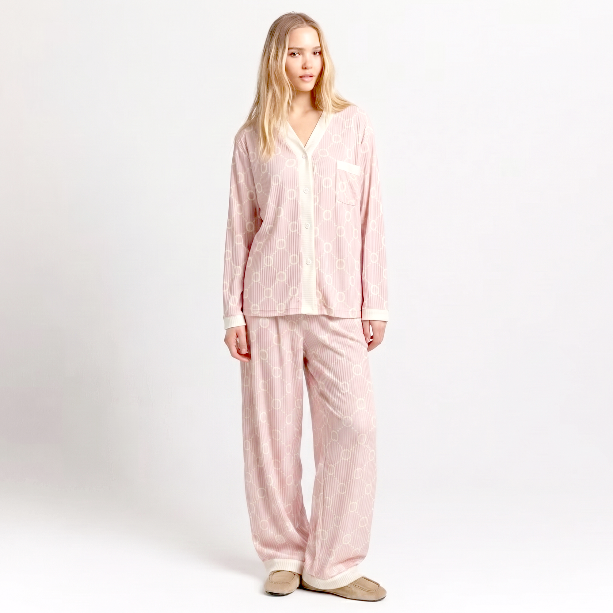 Vybe - Soft Cotton Lounge Set - Pink Orbit