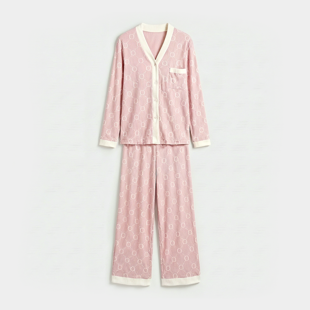 Vybe - Soft Cotton Lounge Set - Pink Orbit