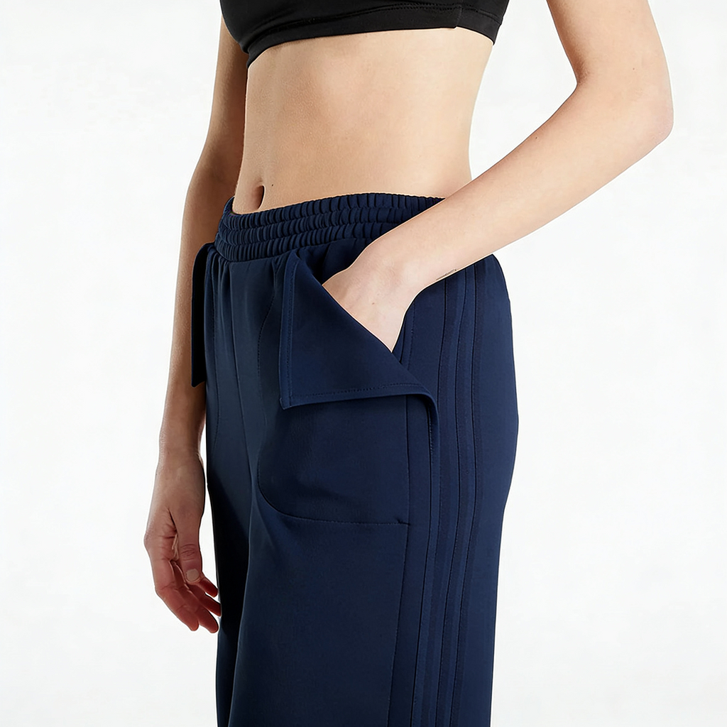 Vybe - Women Smart Pocket Wide-leg Trouser - Navy Blue