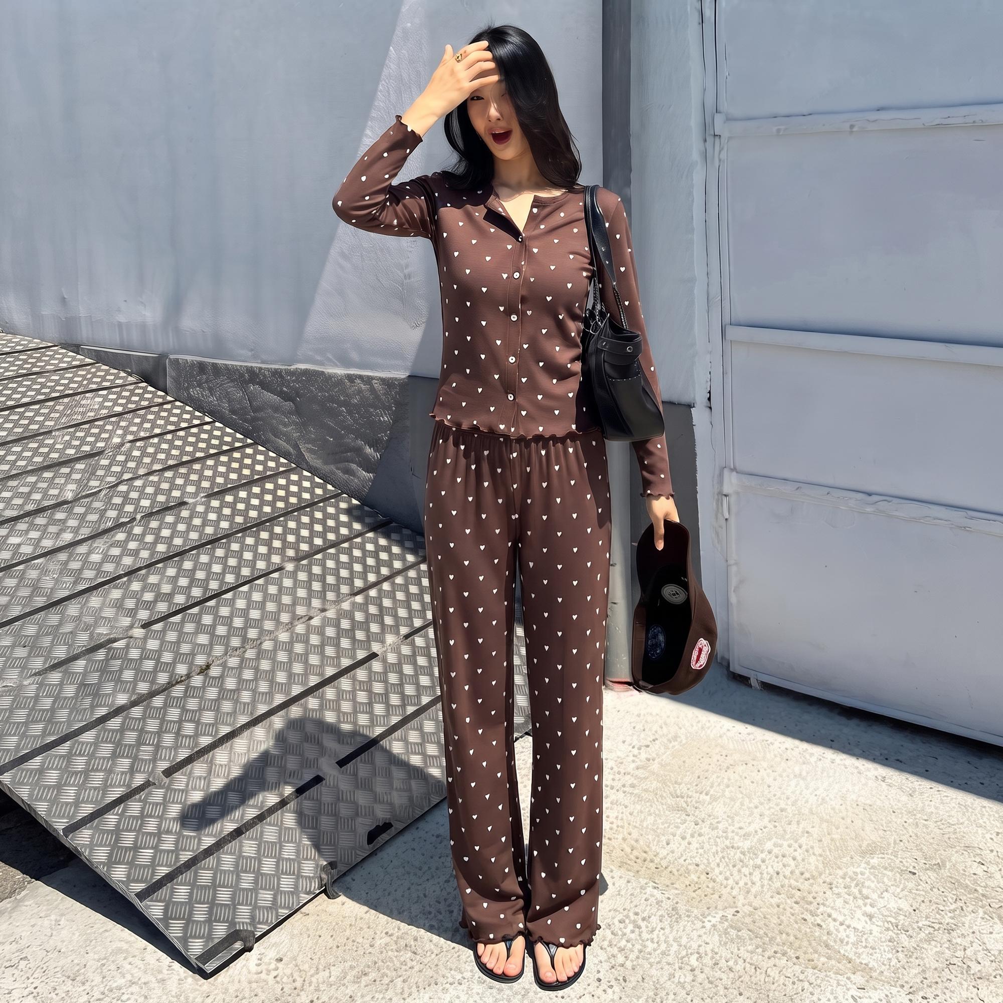 Vybe - Ivory Dream Set (Heart Printed) - Mocha
