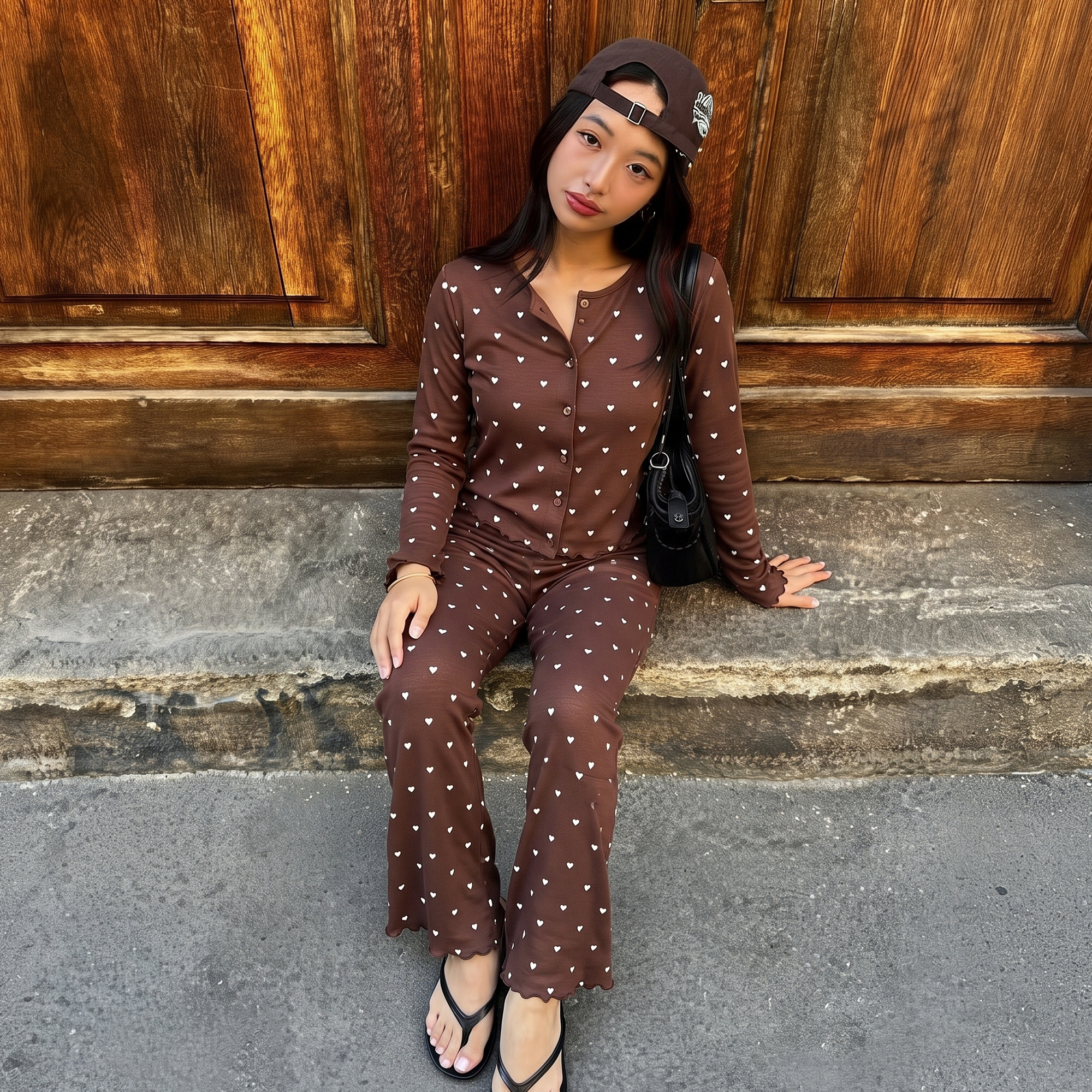 Vybe - Ivory Dream Set (Heart Printed) - Mocha