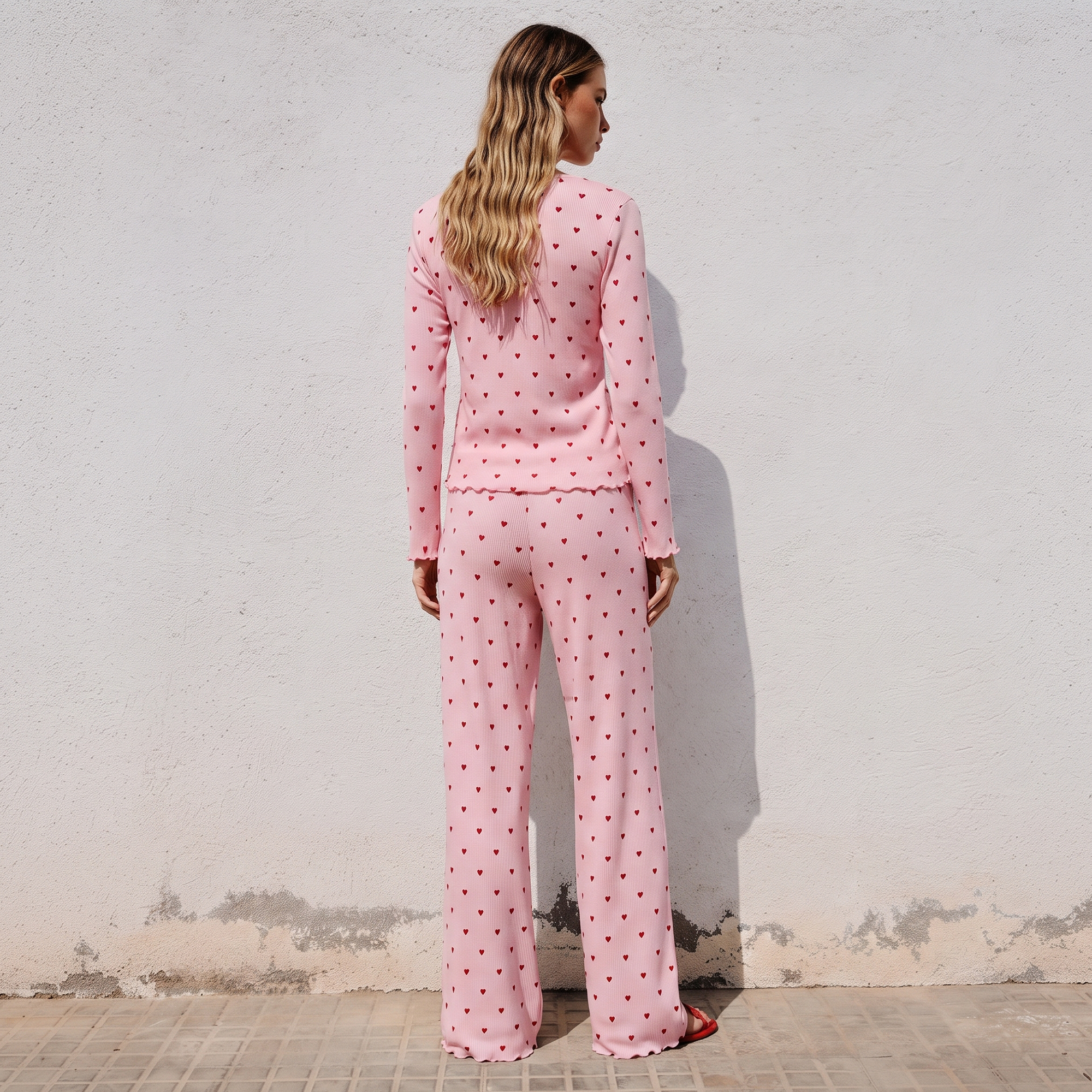 Vybe - Ivory Dream Set (Heart Printed) - Nude Pink