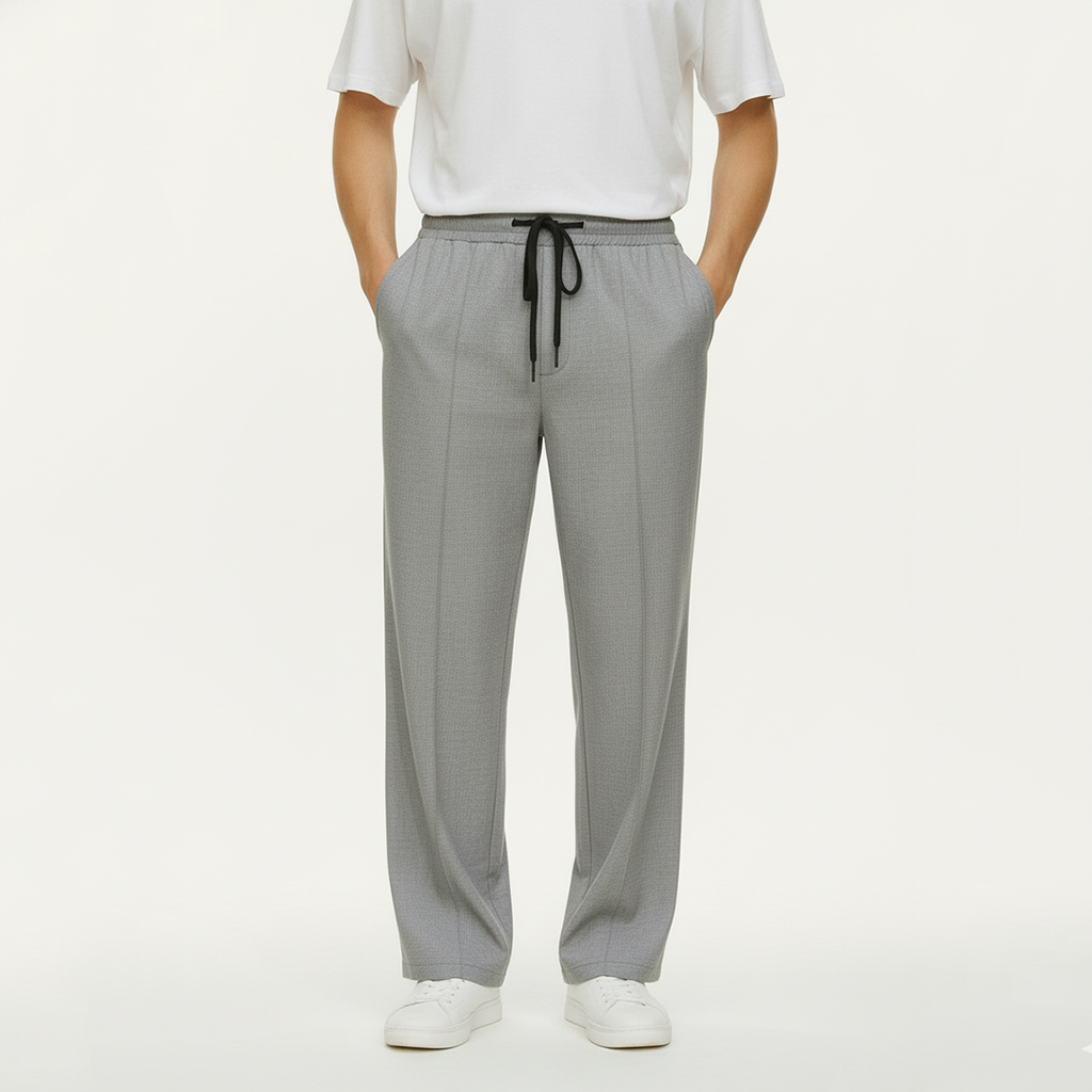 Vybe - Tailored Easy Pleated Trouser -  Grey