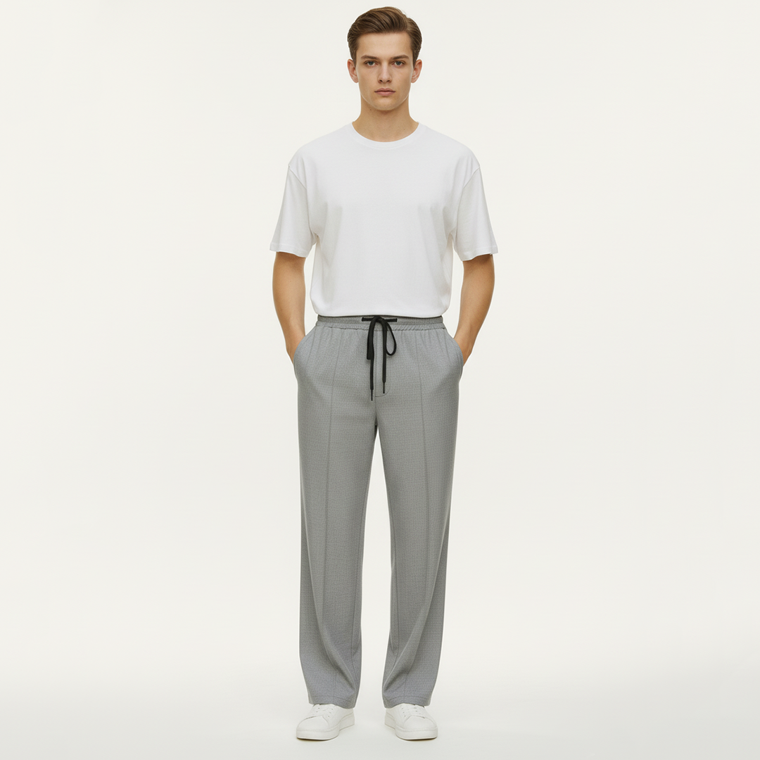 Vybe - Tailored Easy Pleated Trouser -  Grey