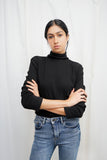 VYBE High Neck Slim Fit Basic Tee-Black