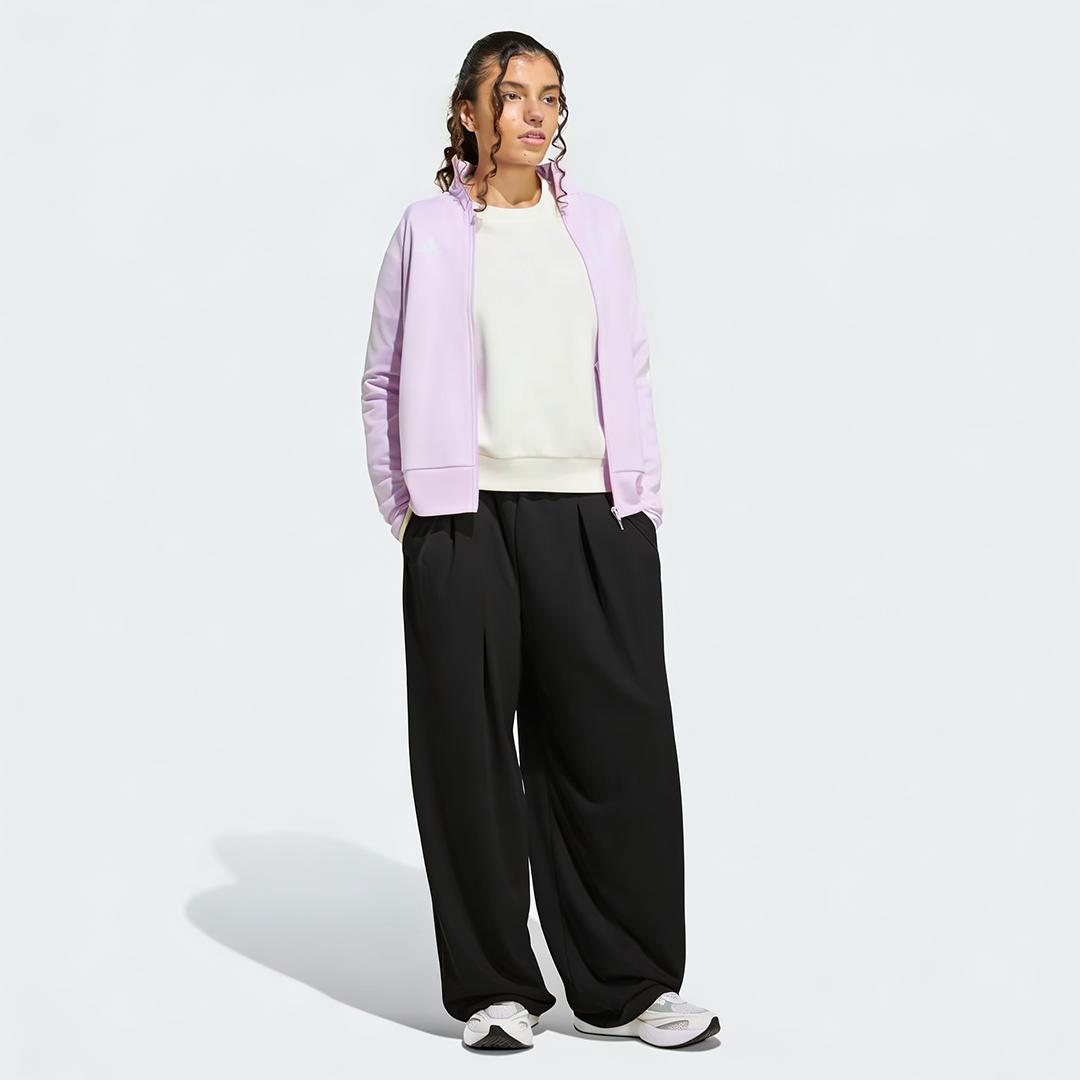 Vybe - Women Tiro 3-Stripes Wide-leg Pleated Pants - Black