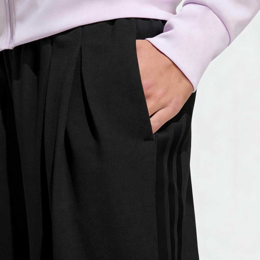 Vybe - Women Tiro 3-Stripes Wide-leg Pleated Pants - Black