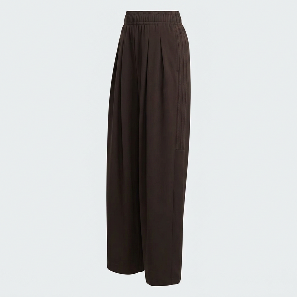 Vybe - Women Tiro 3-Stripes Wide-leg Pleated Pants - Mocha