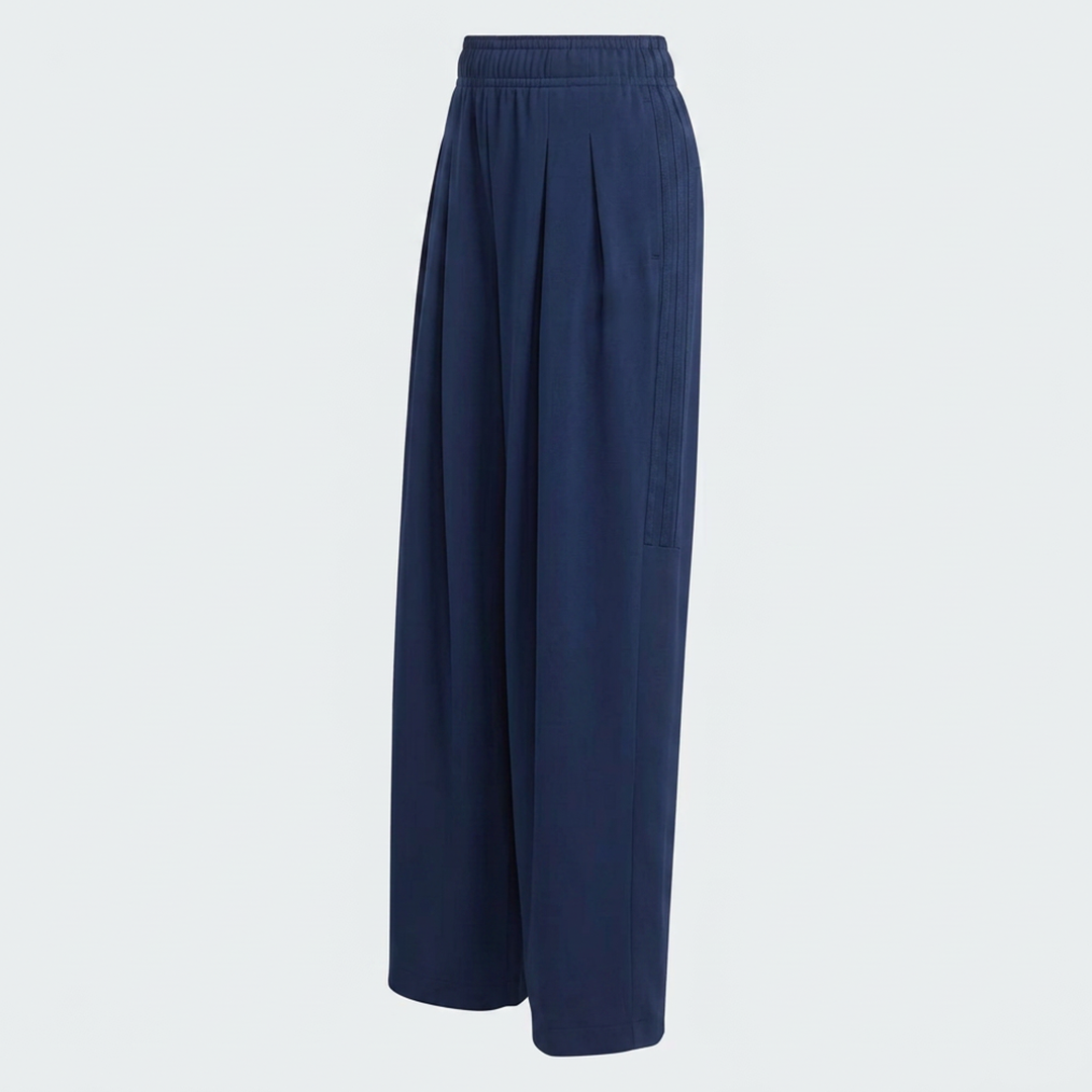 Vybe - Women Tiro 3-Stripes Wide-leg Pleated Pants - Navy Blue
