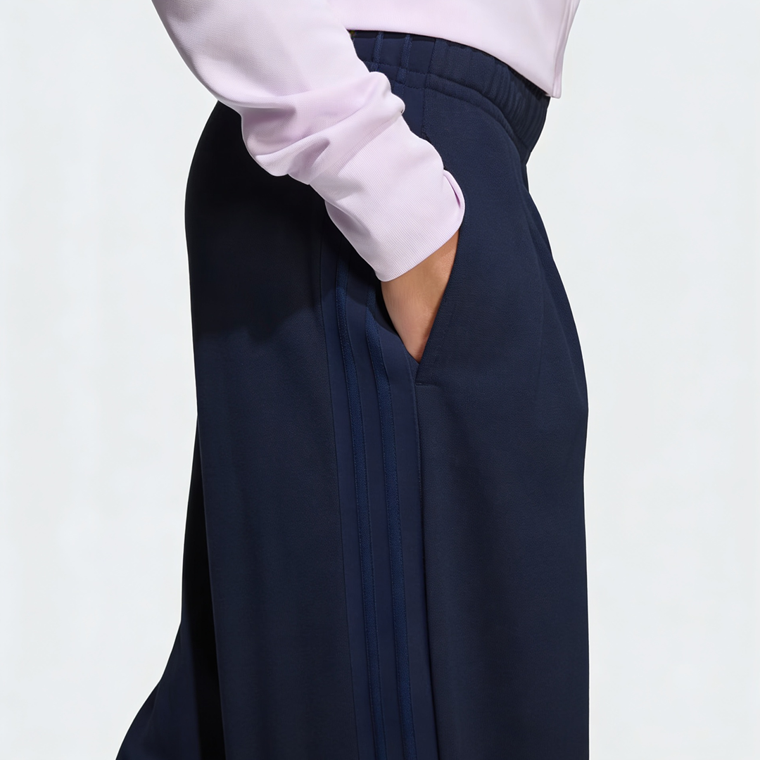 Vybe - Women Tiro 3-Stripes Wide-leg Pleated Pants - Navy Blue