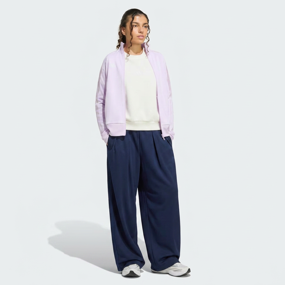 Vybe - Women Tiro 3-Stripes Wide-leg Pleated Pants - Navy Blue