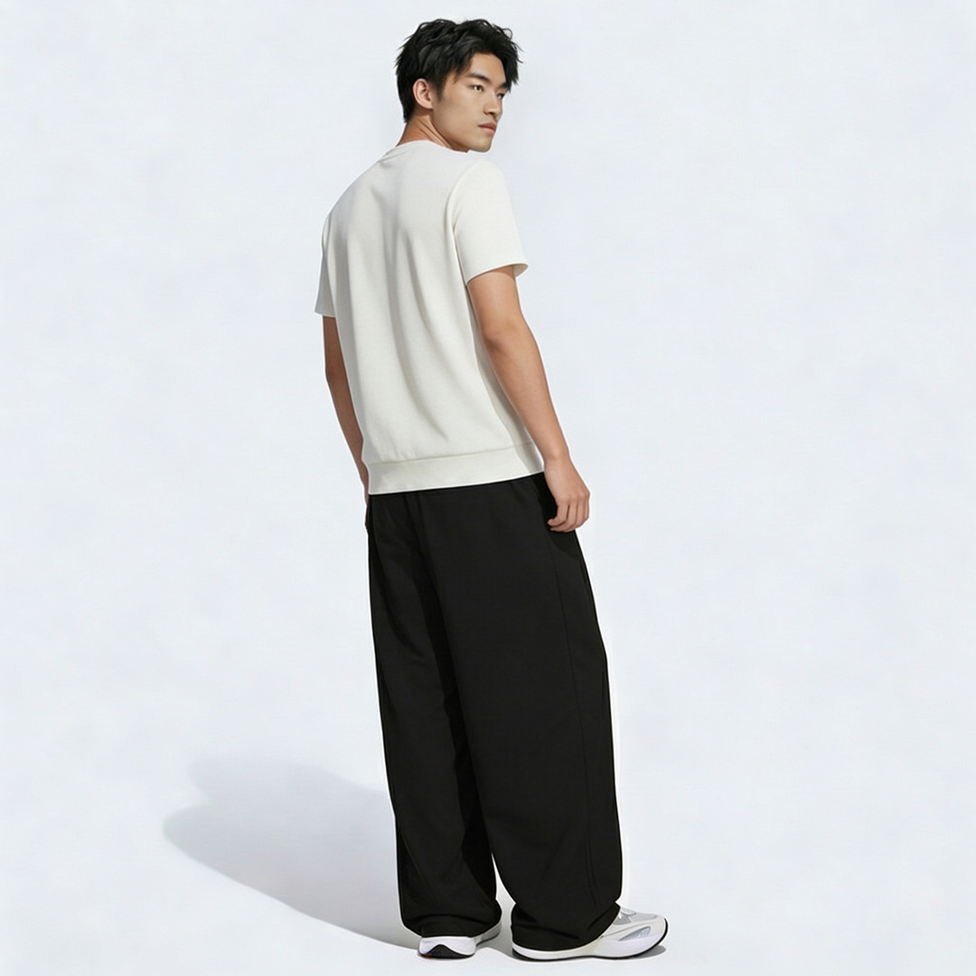 Vybe - Men Tiro 3-Stripes Wide-leg Pleated Pants - Black