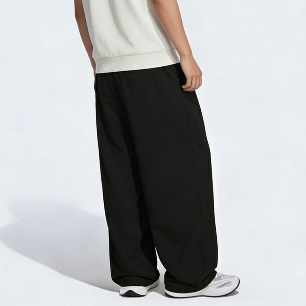 Vybe - Men Tiro 3-Stripes Wide-leg Pleated Pants - Black